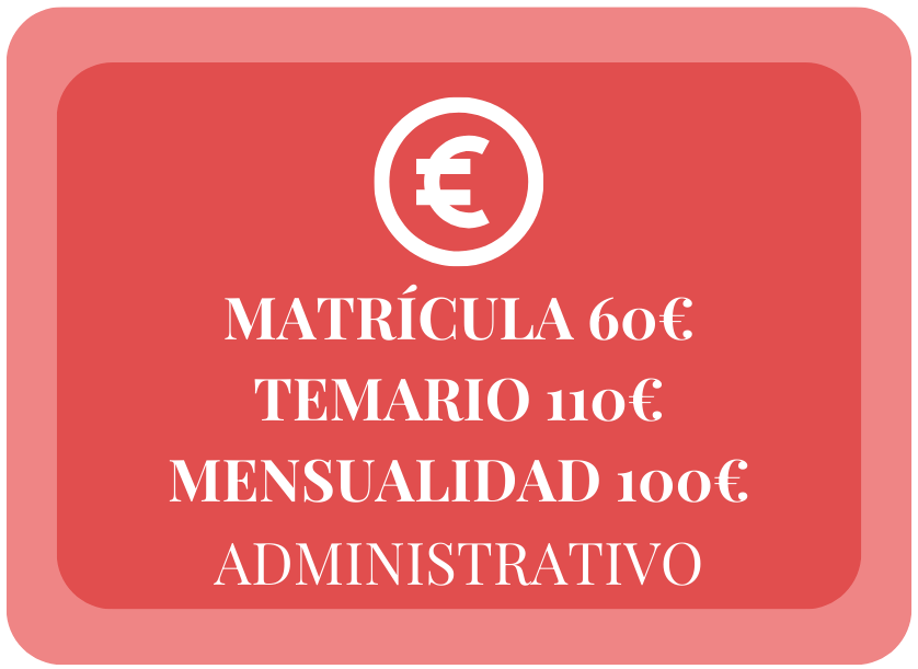 Precios administrativo. Oposiciones Administrativo y Auxiliar Junta Andalucía