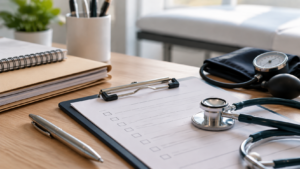 Material médico y documentación de apoyo relacionada con el reconocimiento médico Guardia Civil